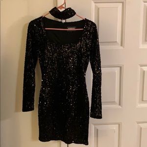 Black sequence dress